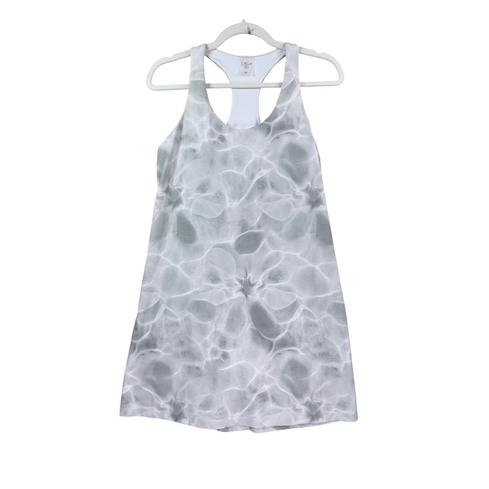 CALIA Active Dress Women Medium Grey Water Print Racerback Tennis Golf